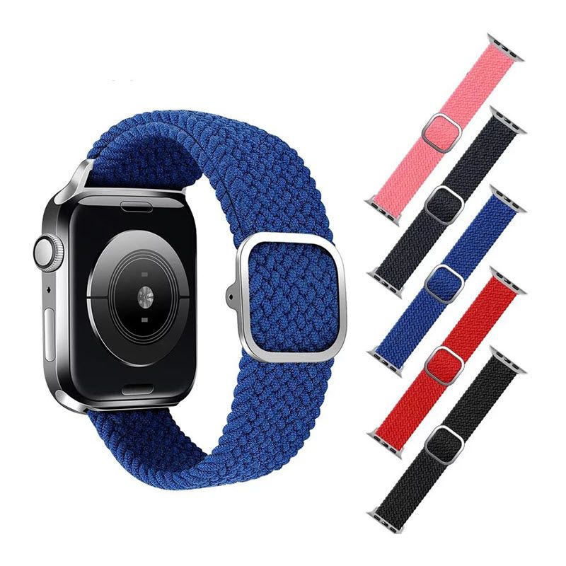 COTEetCI Elastic Nylon Braided Loop Adjustable Strap for Apple Watch 42/44/45mm