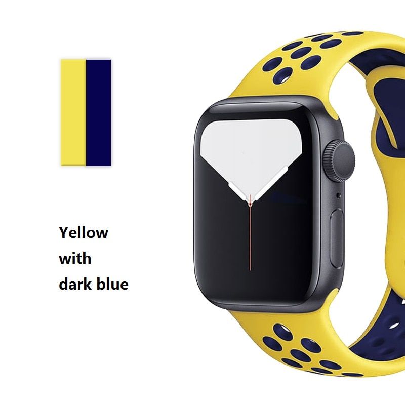 Silicone apple watch bands  for apple watch 6 / SE / 5 / 4 / 3 / 2 /1 Breathable  sports alternative wristband 38/40/42/44mm