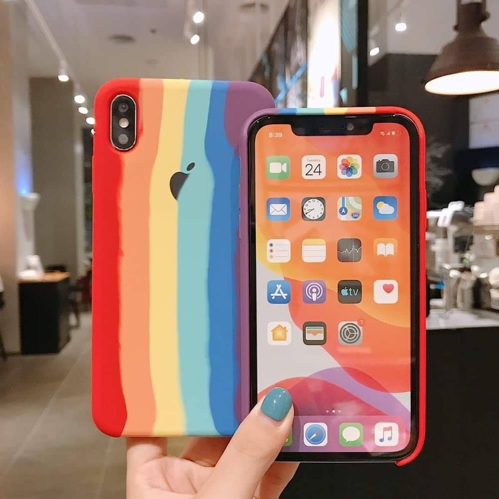 Rainbow Silicone Case For iPhone 12 PRO MAX / 12 / 12 PRO / 12 MINI / 11 PRO MAX / 11 PRO / 11 / XS MAX / X / XR / XS / 8 / 7 / 6 / 6+ / 7+ / 8+ BACK COVER