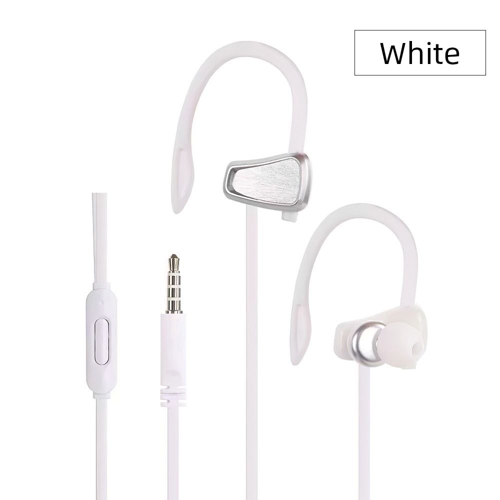 Fashion Wired Earphone Ear Hook Metal Music 3.5 Headset Heavy Bass Stereo Sound Microphone Smart Phone Accessories For PC iPhone