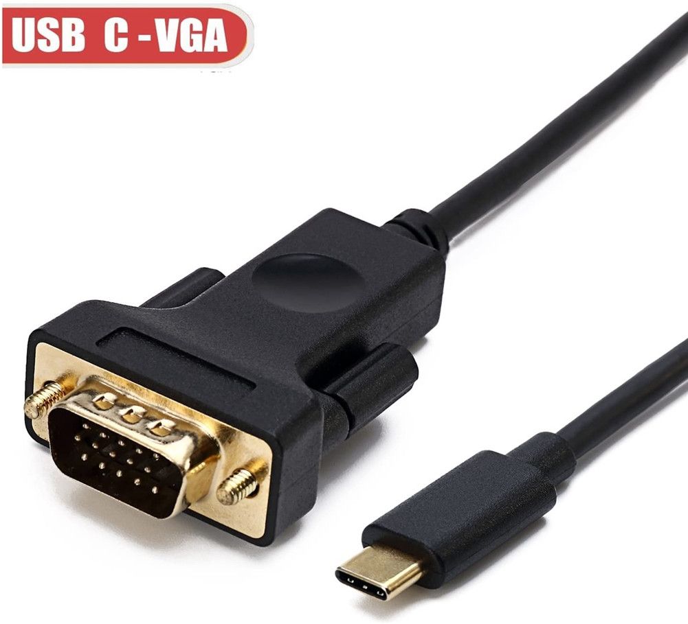 Yfashion Black 2M ype-C o VGA Male Cable Adapter High Definition Converter