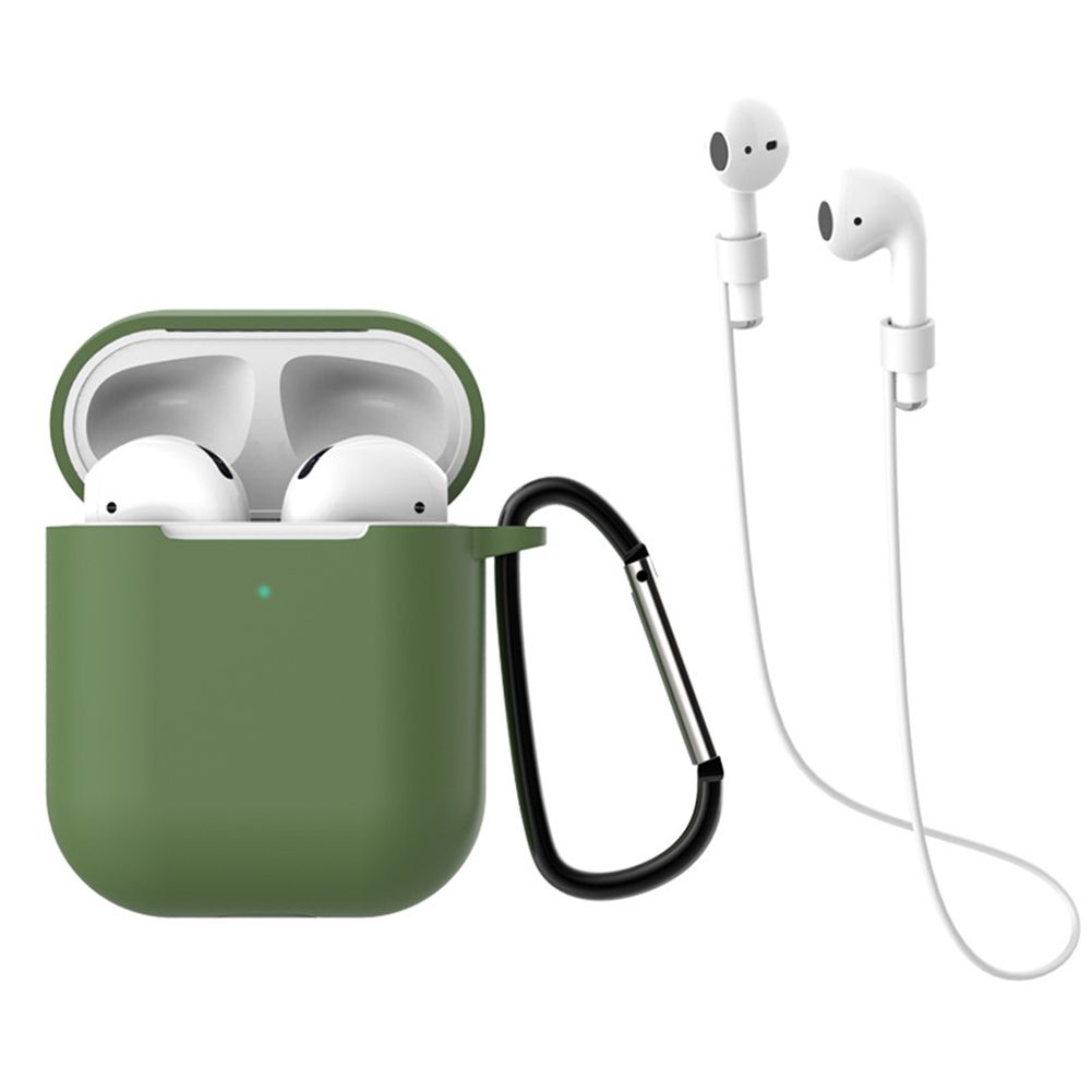 Earphone Protective Case Storage Box with Lanyard Carabiner for Air-Pods 1 2