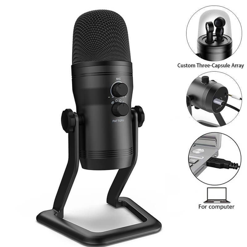 FIFINE K690 USB Microphone (Blue Yeti Killer) With 4 Polar Patterns, Gain Dials, Live Monitoring & A Mute Button
