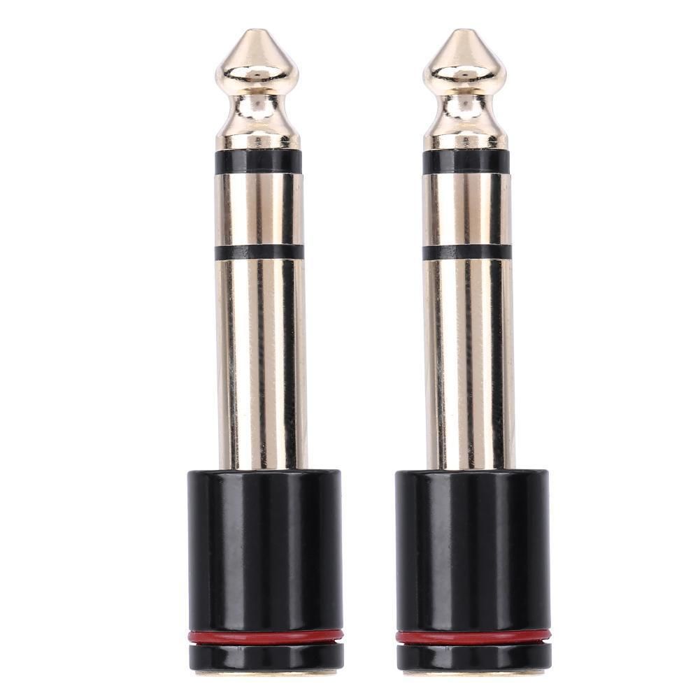2pcs Gold Plated 6.35mm/6.5mm Male Plug to 3.5mm Female Audio Connectors
