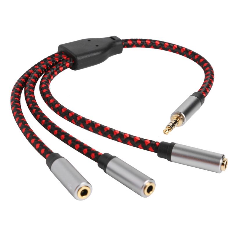 Yfashion 3.5mm Jack Audio Distributor Cable Adapter 1 Male o 3 Female Aux Extension Cable