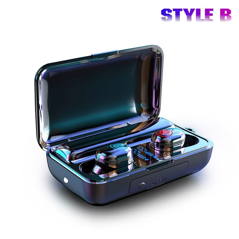 TWS bluetooth 5.0 Earphones 9D HiFi Stereo Sports Waterproof Earbuds Headsets With 8000mAh Charging Box  LED Display