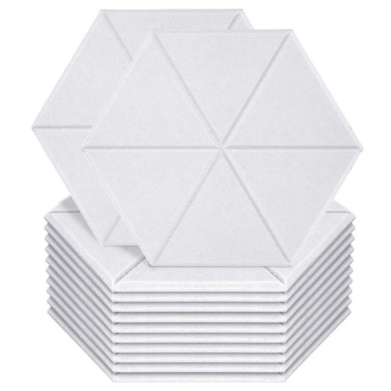 12 Pack Sound Proof Padding Acoustic Panels,Hexagon Sound Absorbing Panel Beveled Edge Sound Panels,for Home & Offices