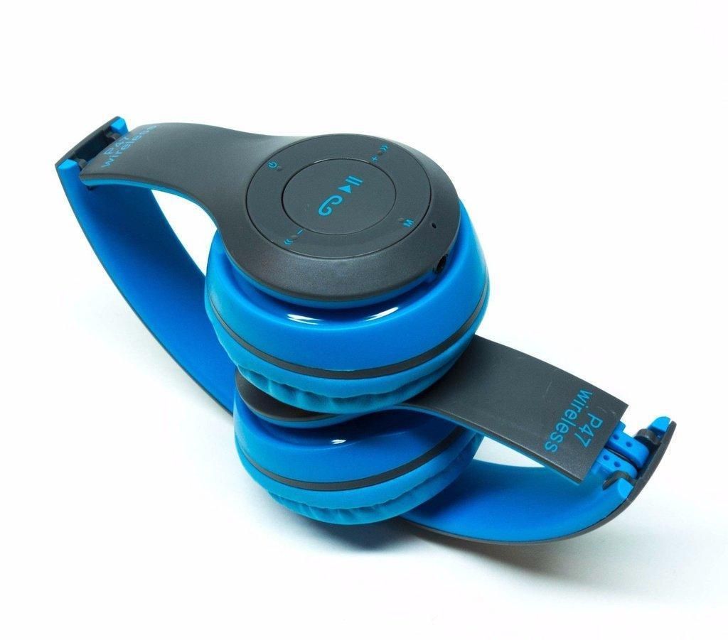 Wireless Bluetooth Headphone P47 Blue - Ear Phone