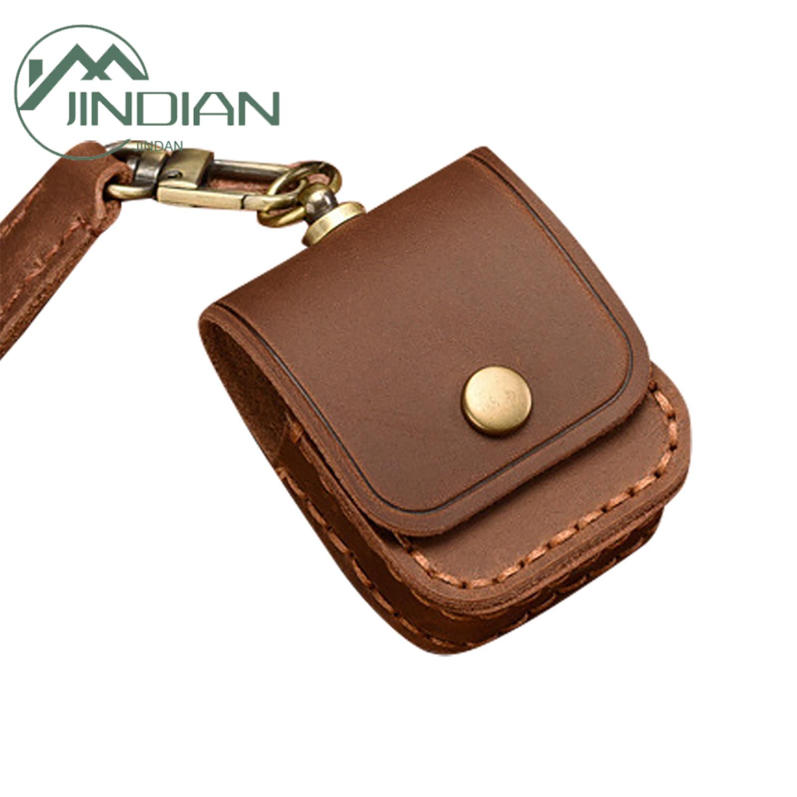 Earbud Protective Shell Dust-proof Leather Wireless Earphone Case with Hanging Chain