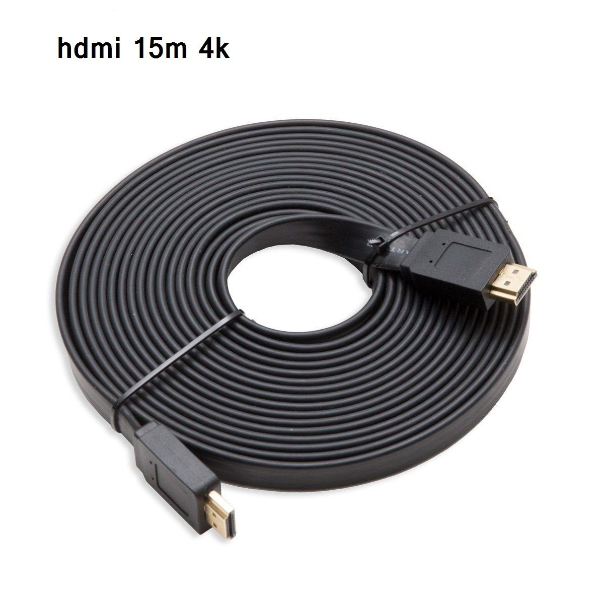 15 meter 4k Supported High Speed dbl HDMI Cable Flat - Black