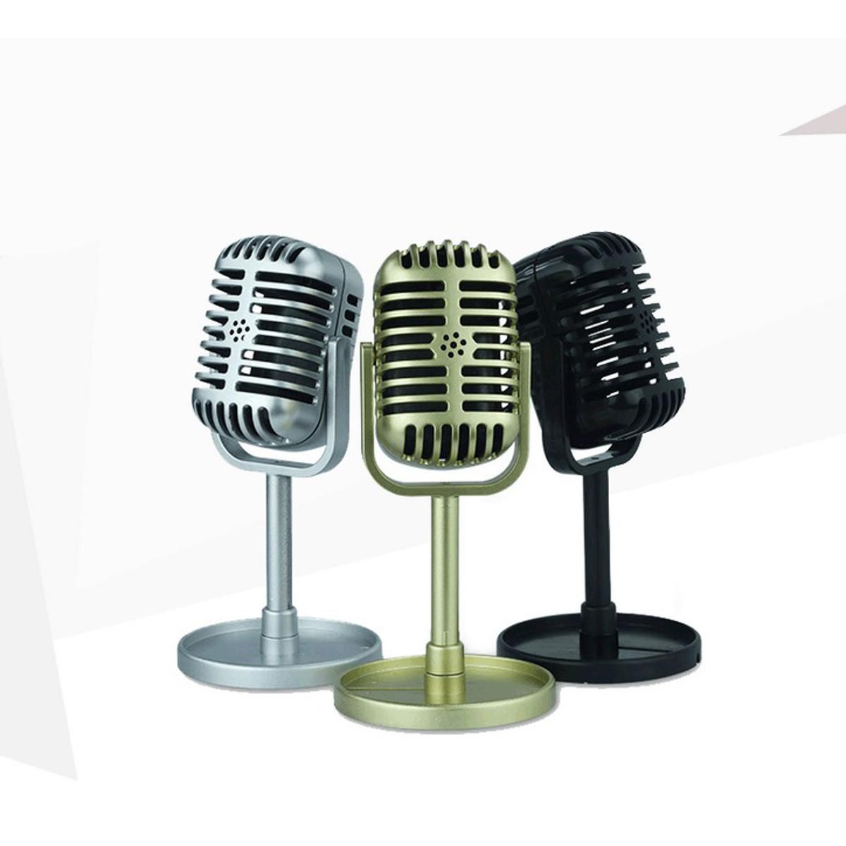 Simulation props mic Classic Retro Dynamic Vocal Microphone Vintage Style Mic Universal Stand Compatible Live Performance Karaoke Studio Recording