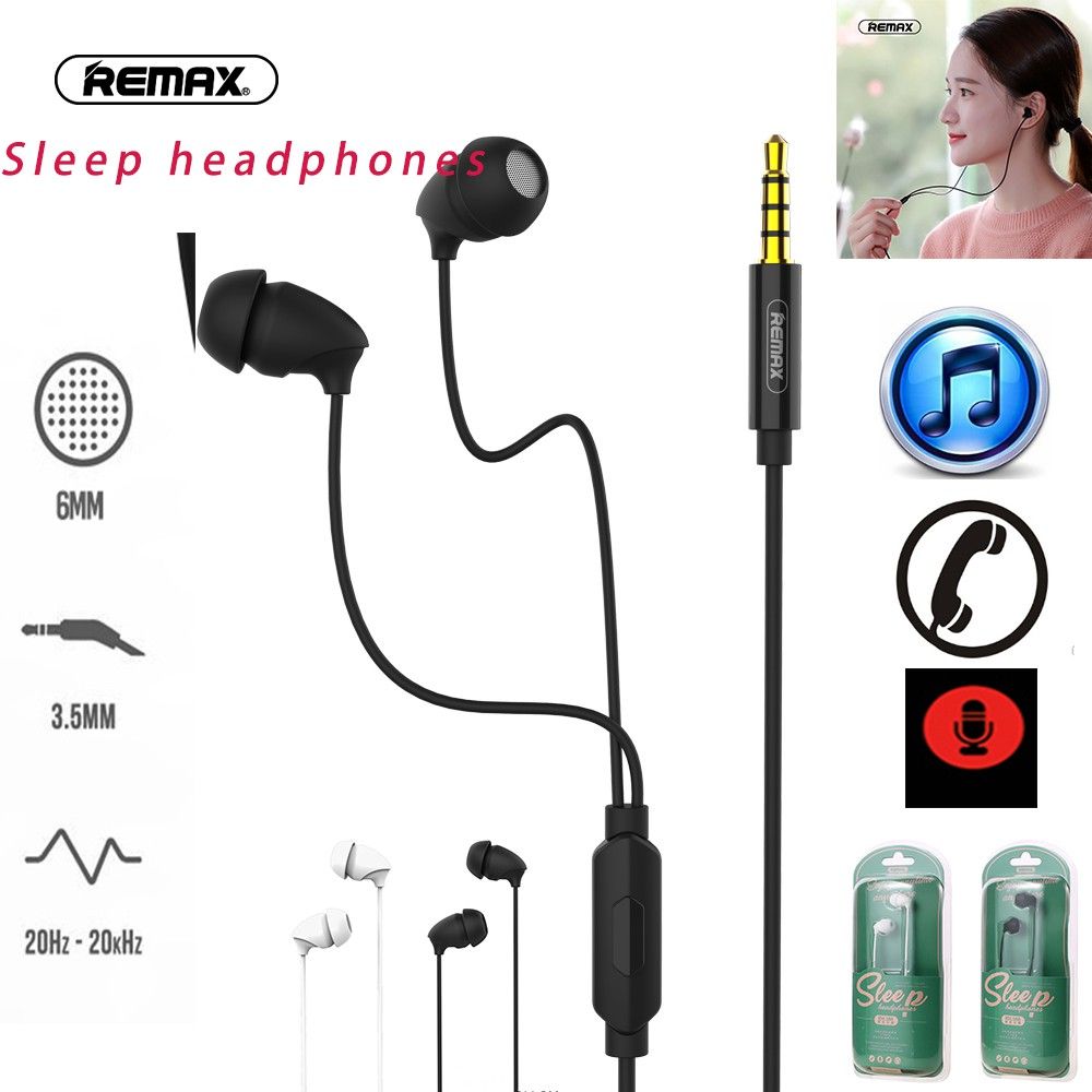 Remax RM-588 Wired Sleep Headphones Earphone Earpiece Headset Compact Lightweight Comfortable Soft