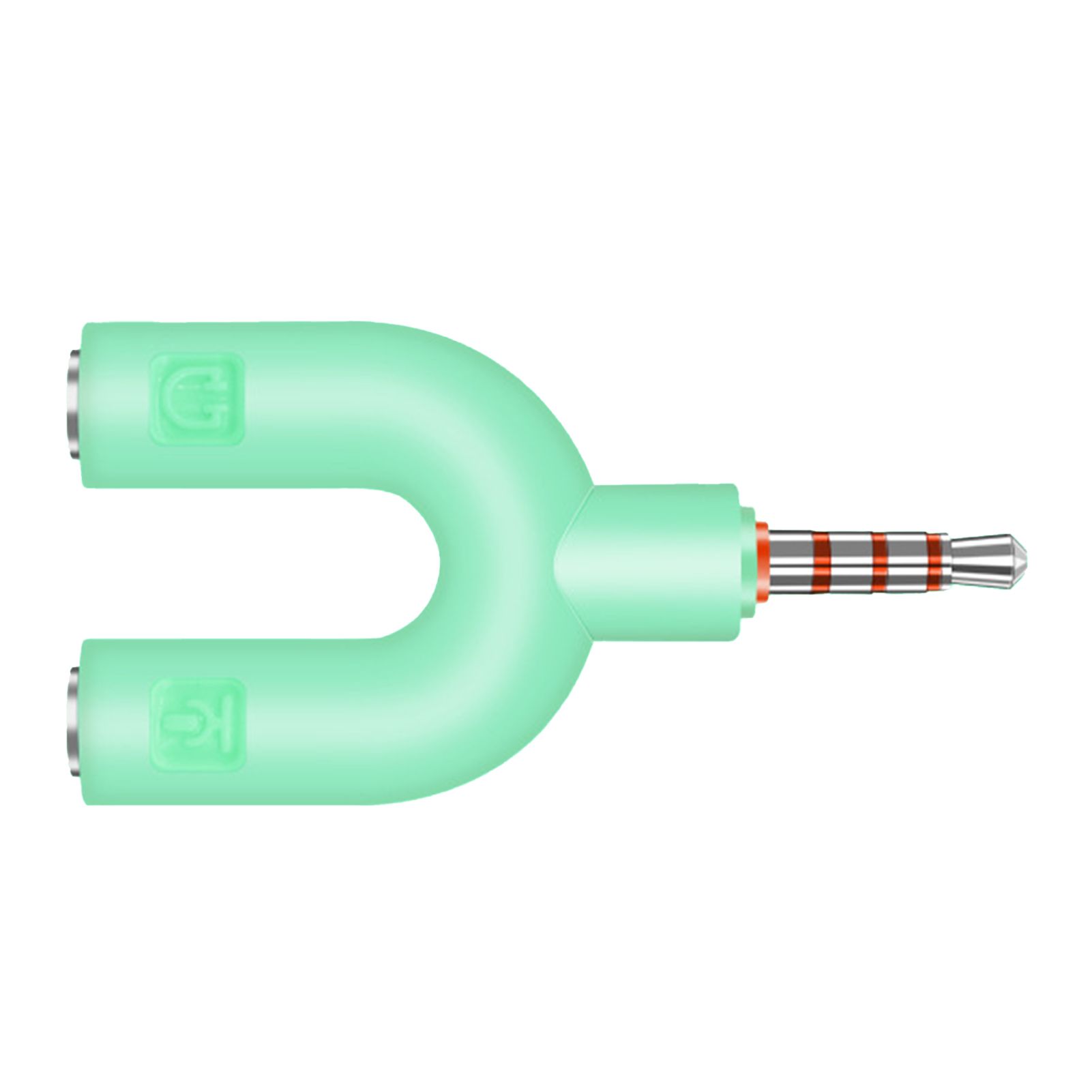 U-shaped Portable 3.5mm Stereo Audio Headphone/Mic Splitter Adapter for Smartphone MP3 MP4 Player