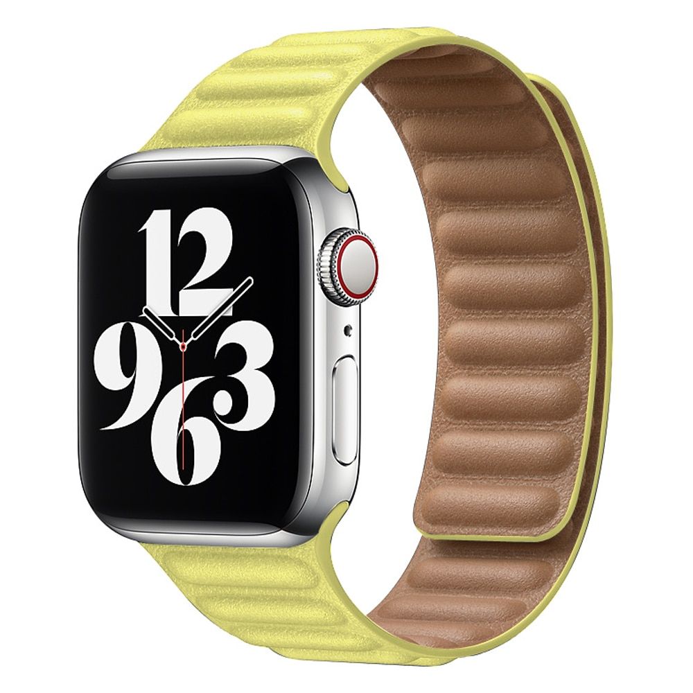Leather Link for Apple watch band 44mm 40mm 38mm 42mm 1:1  watchabnd Magnetic Loop bracelet iWatch seires 5 4 SE 6 strap