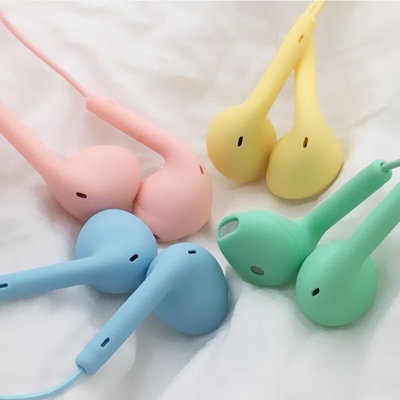 U19 Macaron 1.2M Universal Stereo Music Wired Earphone Headset With Microphone - Headphone