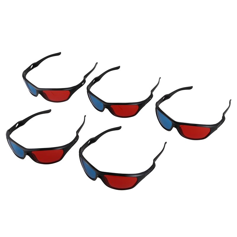 5x Red and Blue Anaglyph Disional 3D VISION Gles For TV Movie Game
