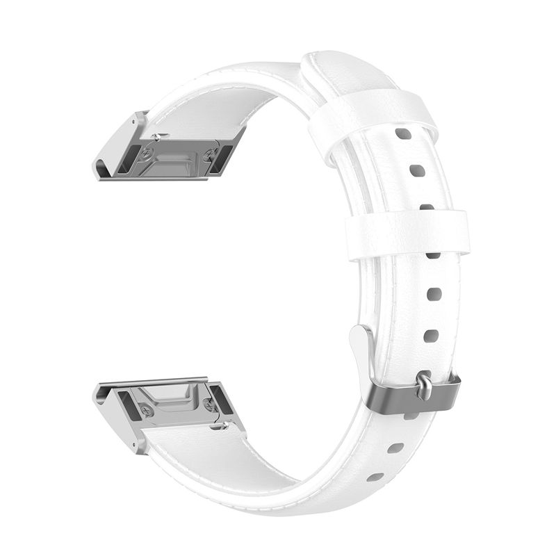 22mm Leather Strap for Garmin Fenix6 Universal Strap Replacement Bracelet Band Wristband for Garmin Forerunner945 White