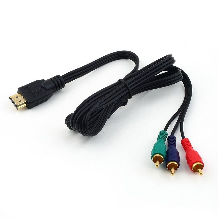 New Mini HDMI To 3RCA 3-RCA 3 RCA Video Component Connection Cable Convert Hub Cord Line Wholesale For Hdmito3 Gold Connector