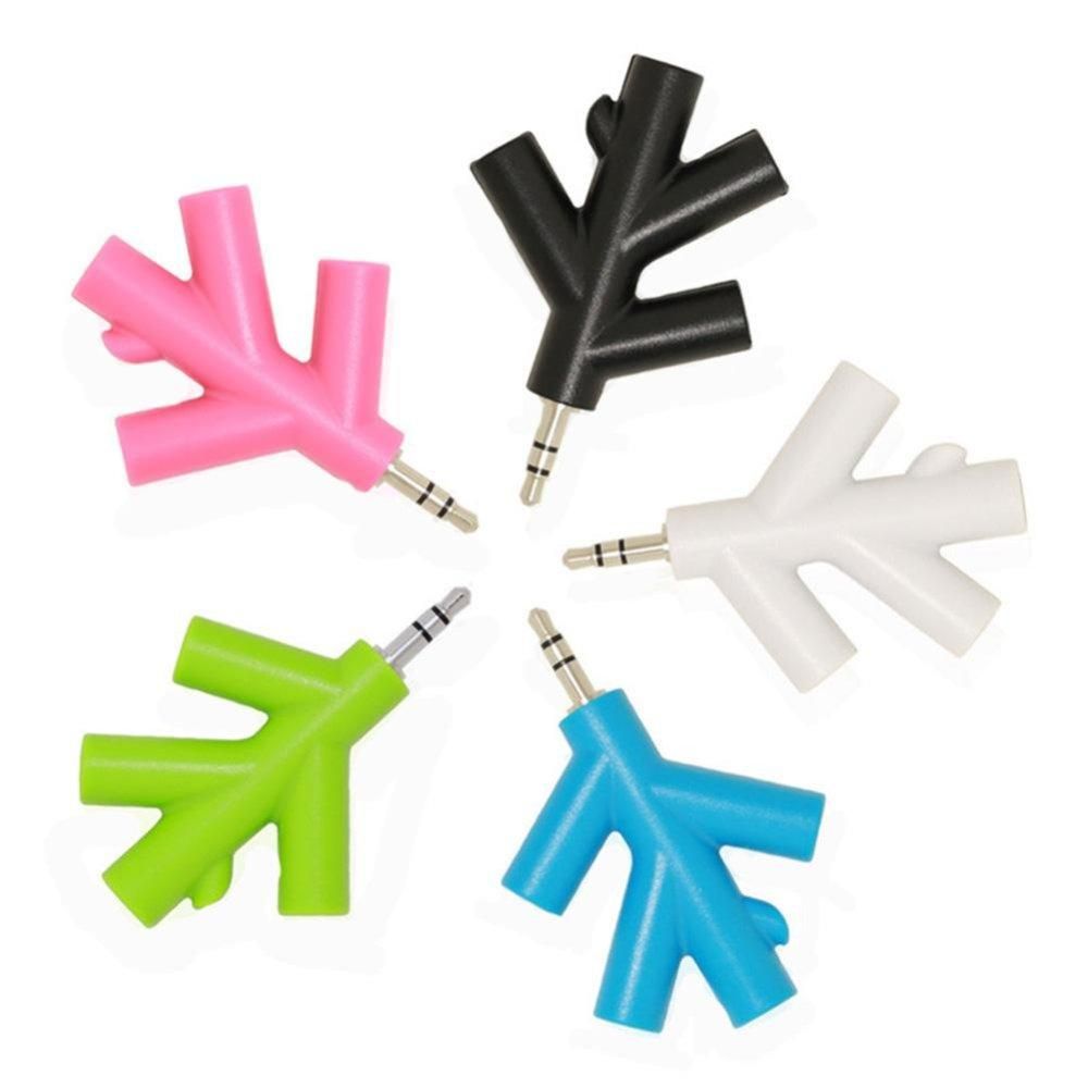 3.5mm 4 Way Port Aux Audio Splitter Multi Headset Earphone Adapter Converter 1 Male 2 Female 4 3