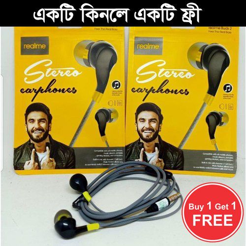 Realme buds 2 Wired Earbud In-ear Stereo Earphones for Smartphones with one free