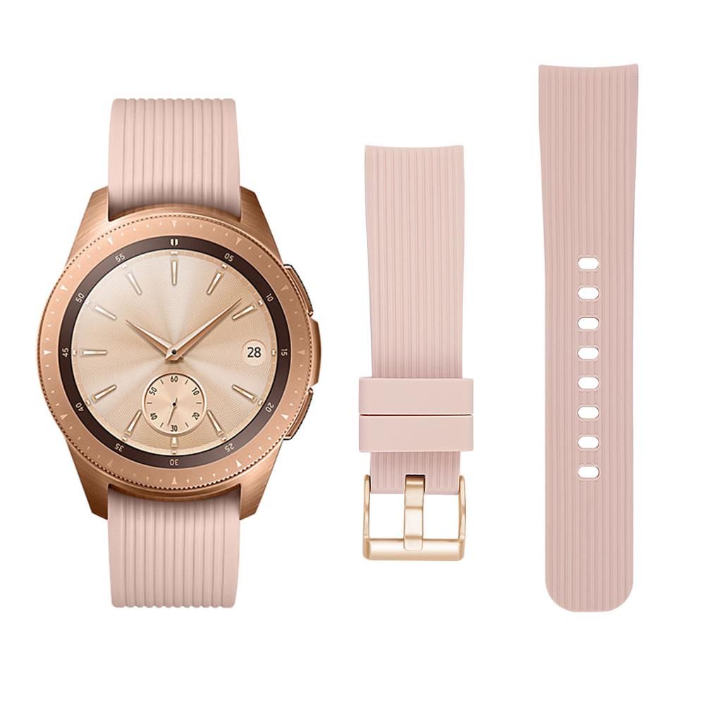 Silicone Band For Samsung Galaxy Watch 42mm Active 2 44mm 40mm Rubber Replacement Bracelet Strap For Galaxy Watch 42 Gold Buckle