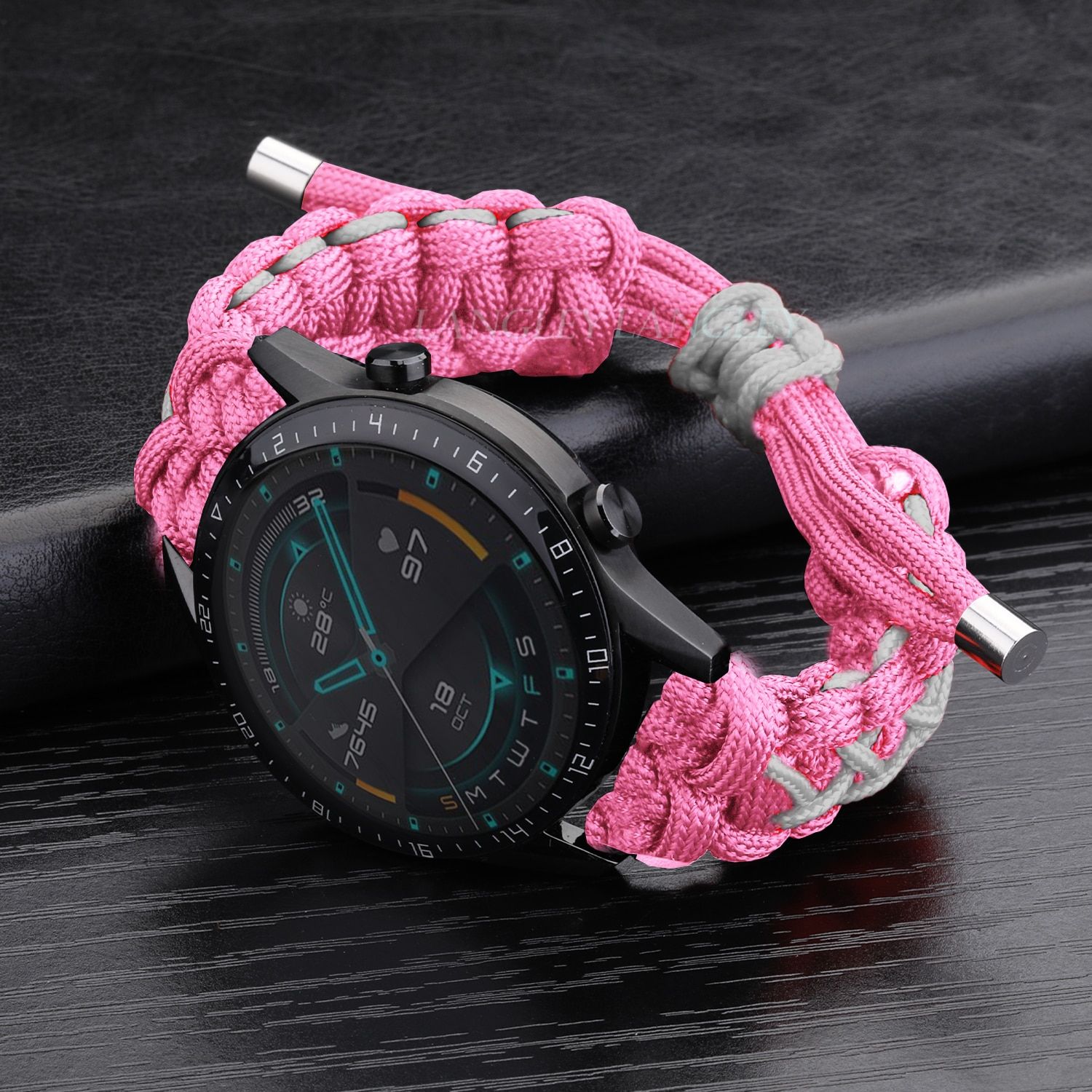 20 22mm Strap For Samsung Galaxy Watch 3 41 45mm Watch Strap For Huawei  Watch GT 2e GT2 46mm Leather Clasp Nylon Rope Bracelet