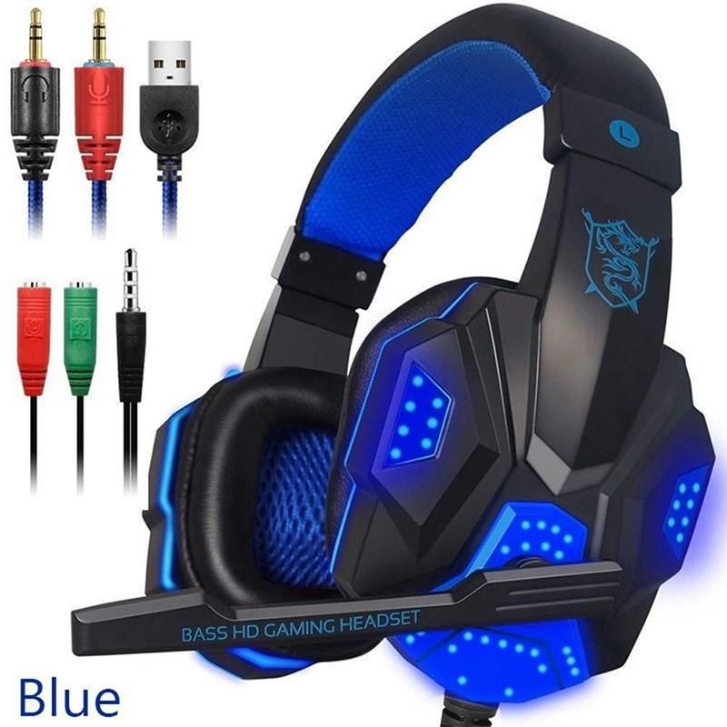 Colourful Over Ear Gaming Headset with Mic and LED Light (No boxes to reduce shipping costs)