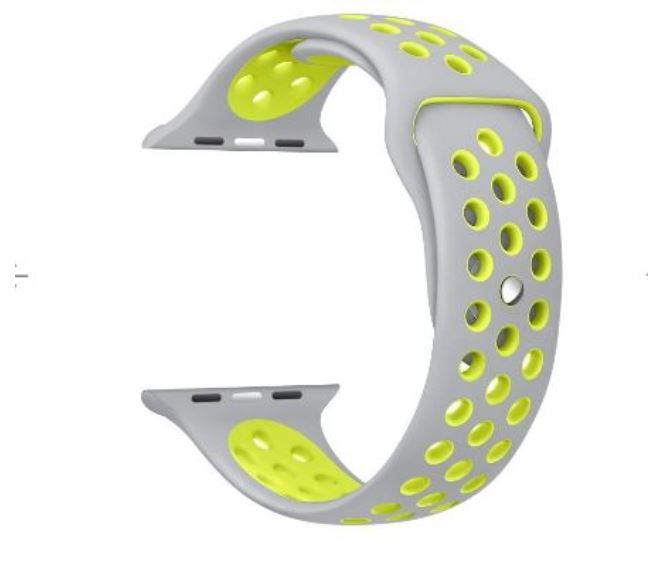 38mm/40mm Soft Fashion Silicone Replacement Strap For Smart Watch-Grey&Green