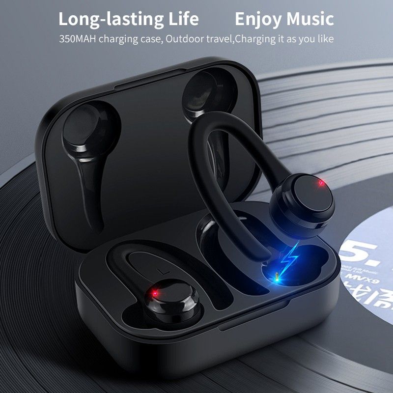 TWS Ear Hanging Wirless Bluetooth Earphones 8D Hifi Stereo Headphones Waterproof Sport Headset Mini Earbuds