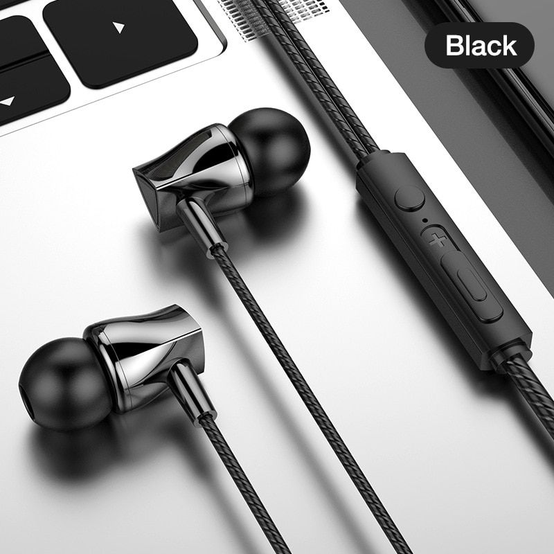 In-ear Headphones for Mobile Phone Wired Headphones 3.5mm Stereo Earphones Headset Wire Earbuds with Bass Headphone with Mic MP3