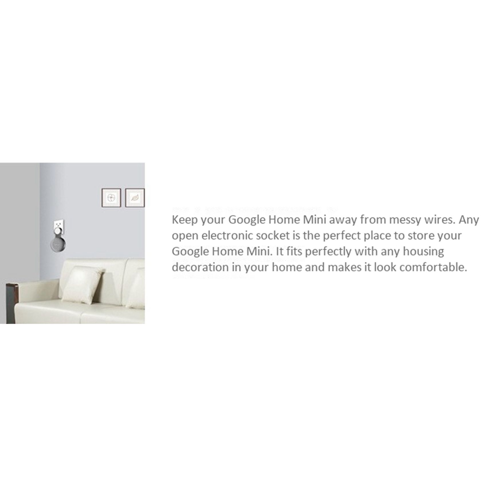 1Pc Suitable for Google Audio for Google Nest Mini Wall Bracket-White