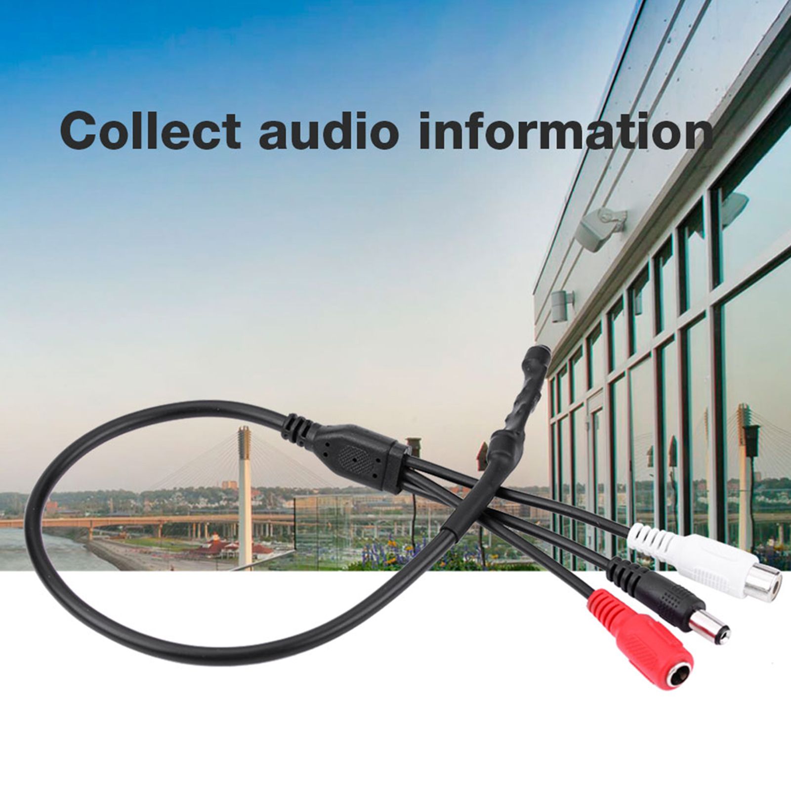 Mini Mic Audio Microphone Cable For CCTV Security Camera With Power