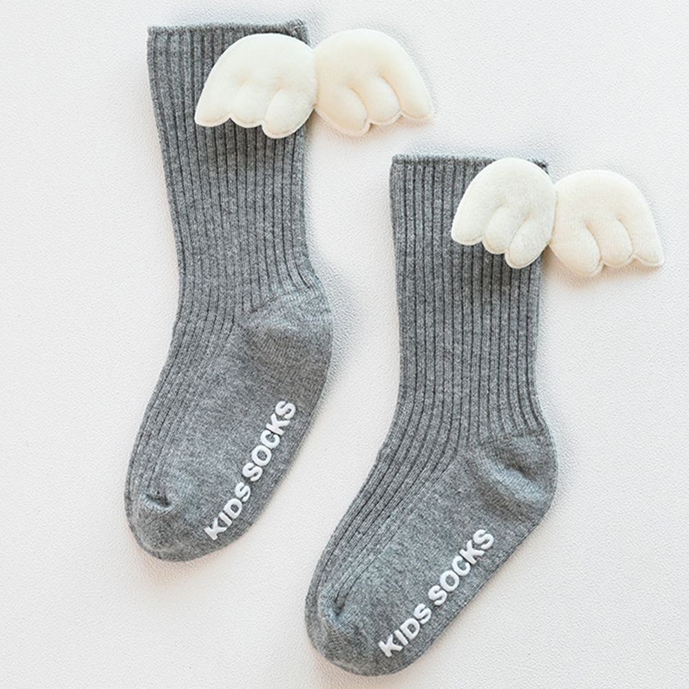 Newborn Babies Cartoon Socks with Wings Anti-skid Cotton Baby Socks Medium Stockings 0-5 years old