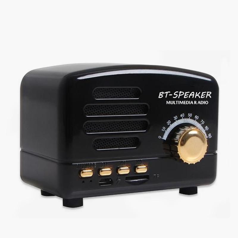 Retro Mini Bluetooth Speaker Portable Wireless Speakers Super Bass Music Loudspeakers Support TF Card FM Radio