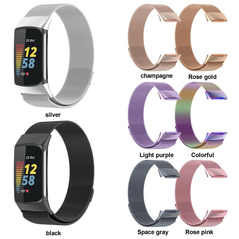 For Fitbit Charge 5 Smart Bracelet Strap Magnetic Milanese Watch Band Loop For Fitbit Charge5 Metal Wristband Accessories Correa