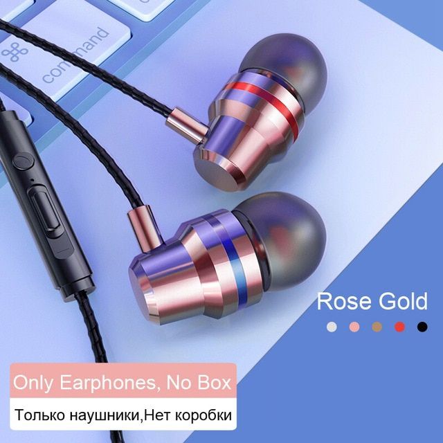 Olhveitra 3.5mm In-Ear Wired Earphones Headset Gaming For Computer iPhone Samsung Xiaomi Stereo Sport Earpiece Earbuds With Mic