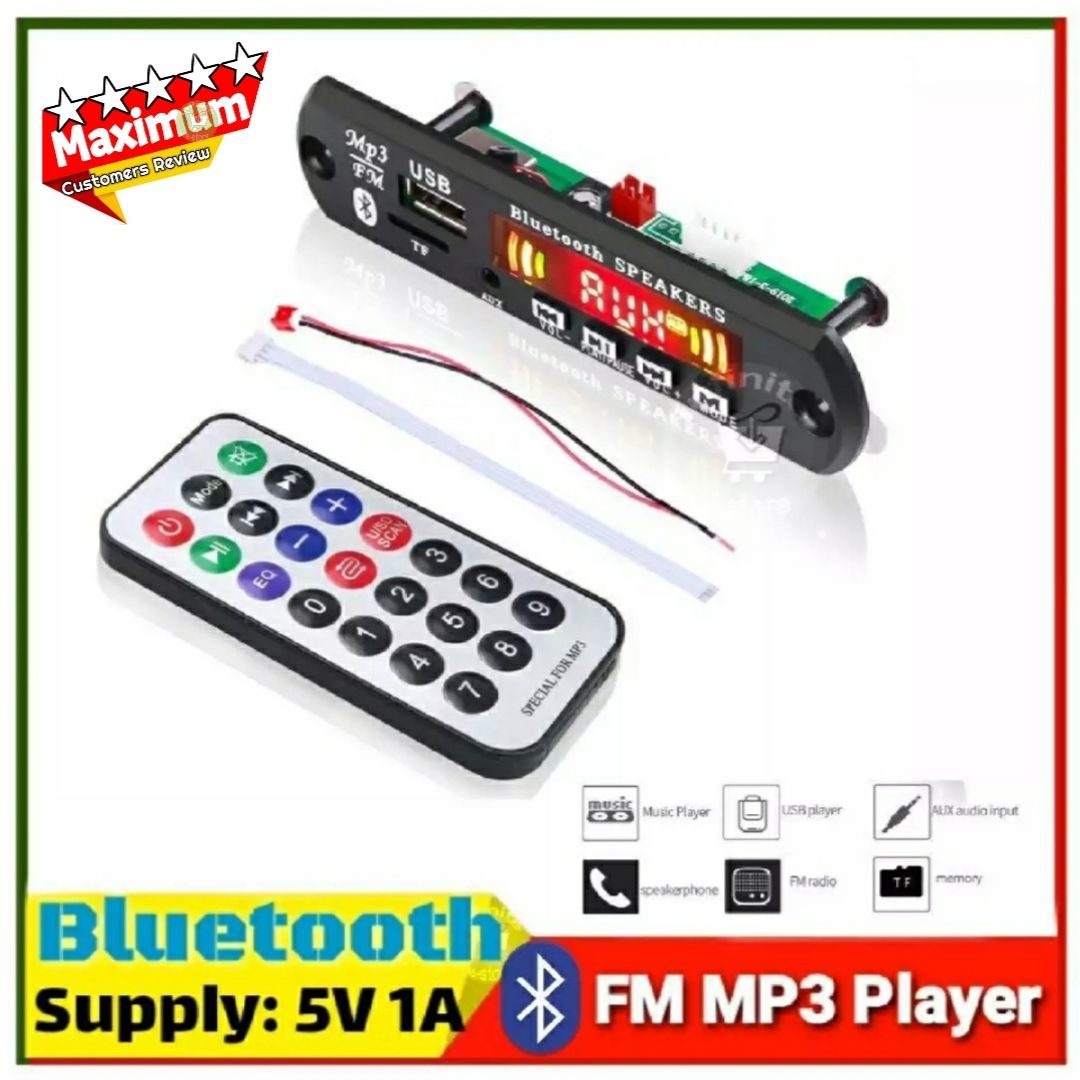 Bluetooth FM MP3 ডিকোডার অডিও রিসিভার বোর্ড Dancing LED Display 5V কার অডিও রিসিভার