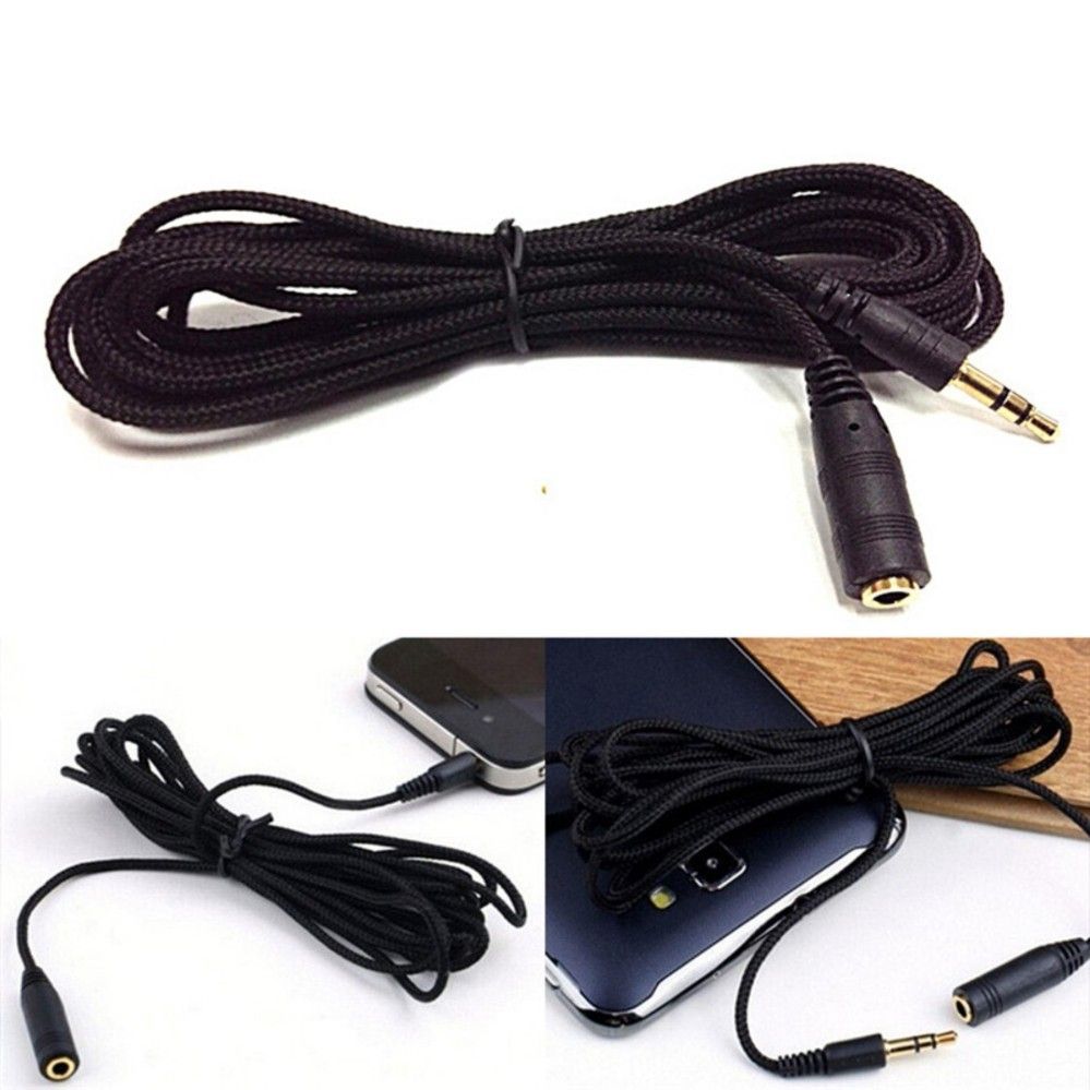 【MIGAPALAZA】 5M 16ft 3.5mm Female to Male F/M Headphone Stereo Audio Extension Cable Cord Black - intl