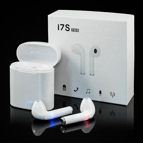 i7s TWS Mini Wireless Bluetooth Earbuds with Charging case and Mic - White - Bluetooth Headphone - Bluetooth Headphone - Air Buds - Tws