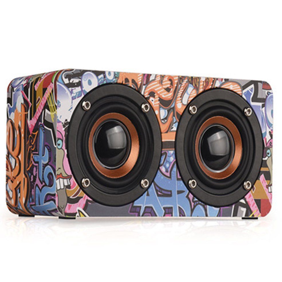 M5 Wooden Wireless Speaker HiFi Shock Bass Mobile Phone Speaker