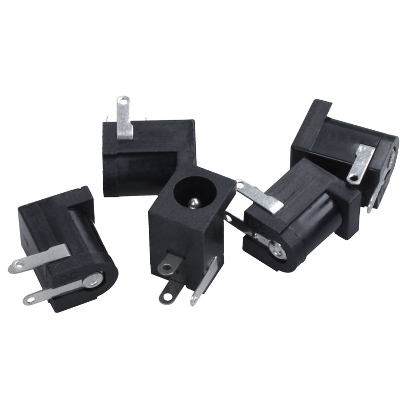 5 Pieces DC 5.5mmx2.1mm Jack Socket Female Panel Mount Connector