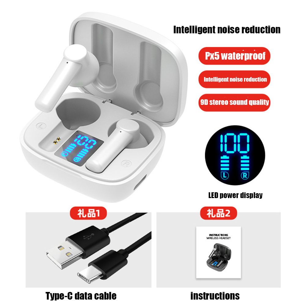 Yfashion Lb-8 ws Wireless Earphones Bluetooth 5.0 Waterproof Earbuds Handsfree Headset Sports Headphones With crophone color