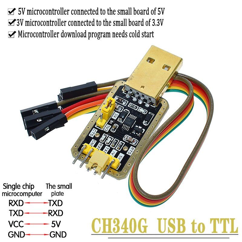 CH340 module USB to TTL CH340G upgrade download a small wire brush plate STC microcontroller board USB to serial instead PL2303