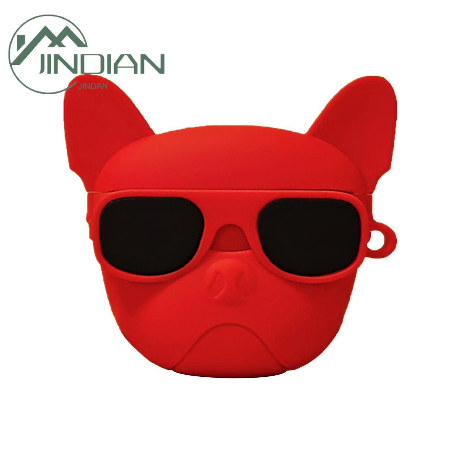 Earphone Cover Skin-touch 3D Cartoon Bulldog Wireless Headphone Full Protective Case