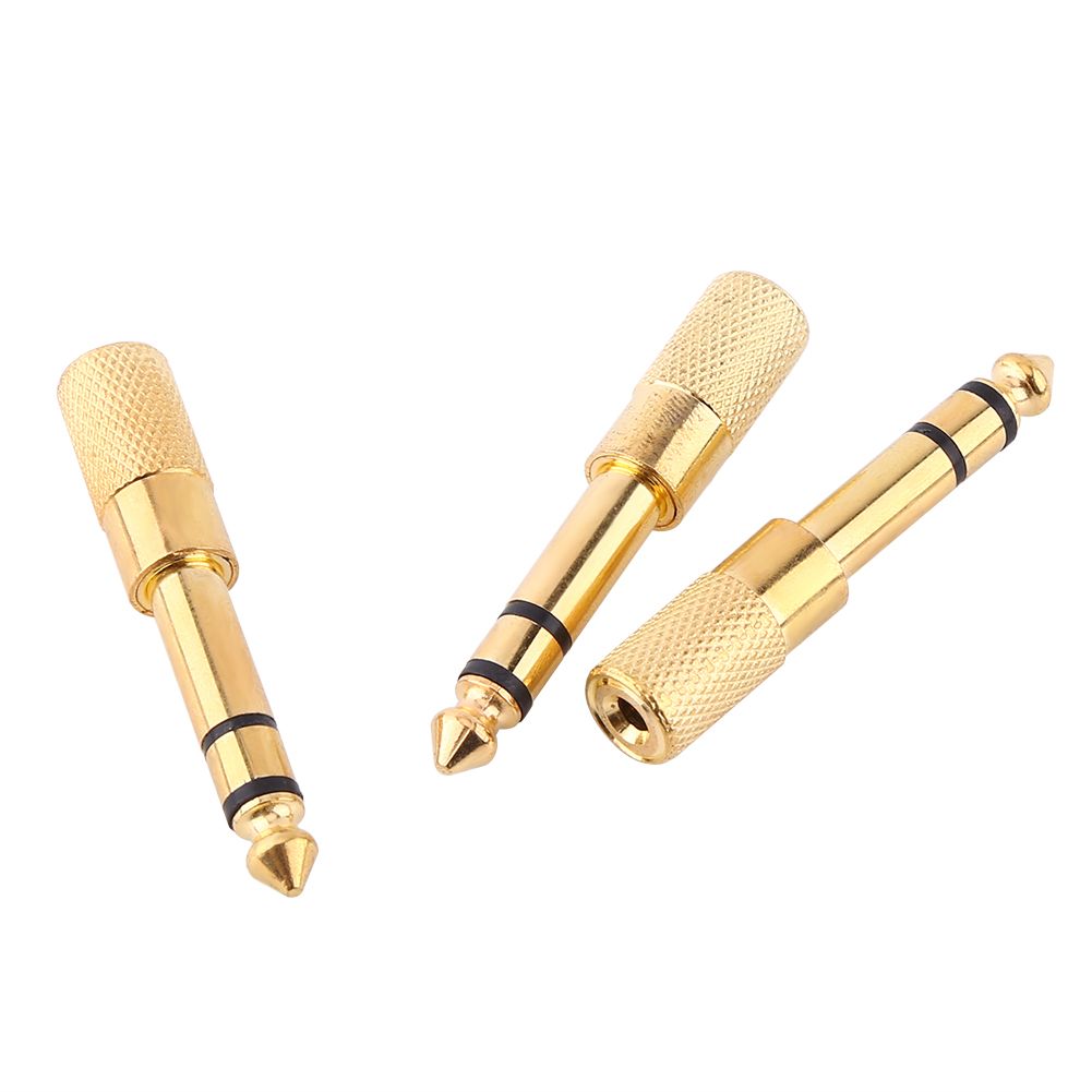 10PCS 3.5mm Female To 6.5mm Male Adapter Stereo Audio Connector Gold Plated Plug