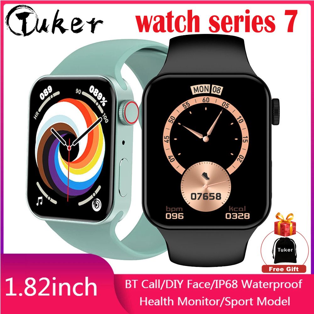 Tuker Serie 7 smart watch iwo7 Bluetooth Call IP68 Waterdichte Smartwatch 1.82 "Hd Scherm Bloeddruk SpO2 Sport Fitness for Men Women