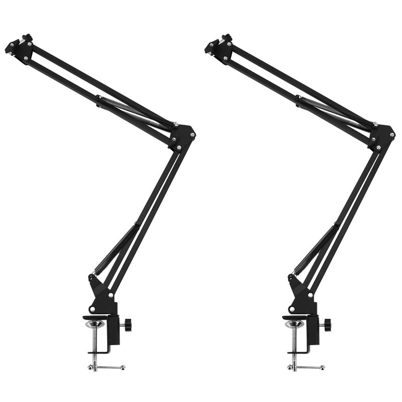 2X Pro Desktop Microphone Suspension Scissor Arm Microphone Stand Table Mounting Clamp for Samson Blue Yeti Snowball