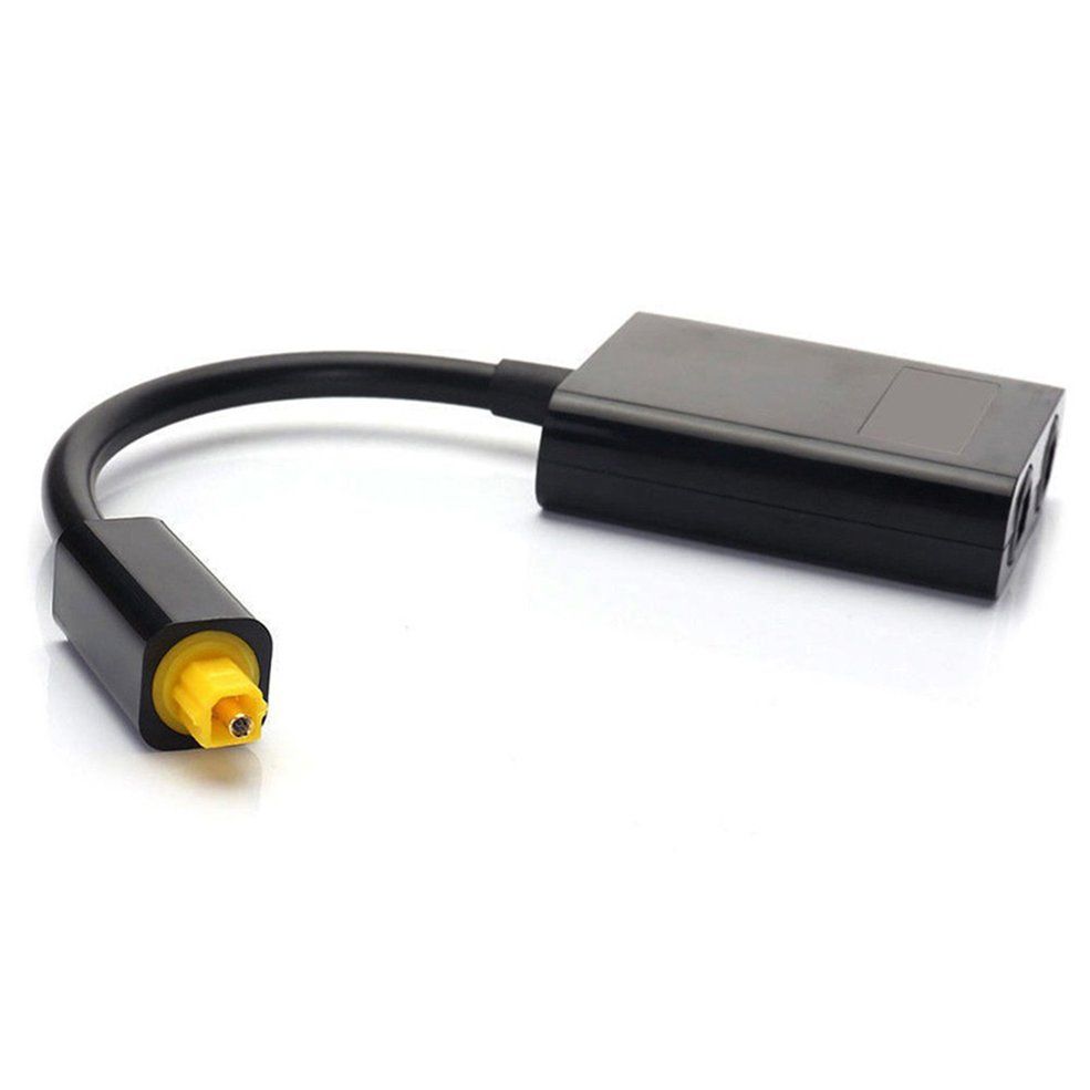 Dual Port Toslink Digital Optical Adapter Splitter Fiber Audio Cable