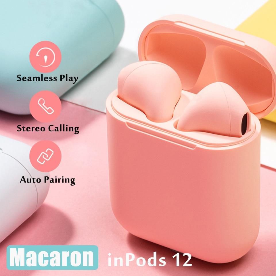 inpods 12 TWS Earphones i12 Bluetooth 5.0 Wireless Sport Earpiece in Pods 12 Earbuds With Charging Power Box