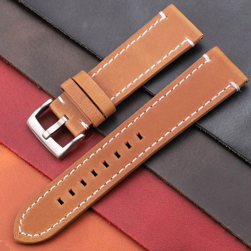 Vintage  Leather Watchbands 7 Colors Belt 18mm 20mm 22mm 24mm Women Men Cowhide Watch Band Strap Watch Accessories